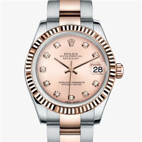 medio 31 acciaio rolex brollanti|Orologio Rolex Datejust 31 in acciaio Oystersteel e oro Everose .